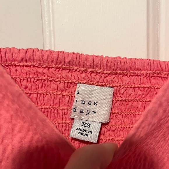 Women’s A New Day Coral Seersucker Maxi A-Line Dress - Picture 4 of 4